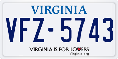 VA license plate VFZ5743