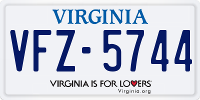 VA license plate VFZ5744