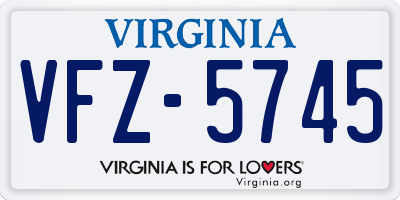 VA license plate VFZ5745