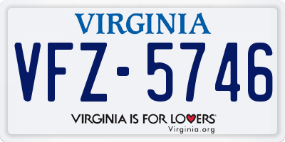 VA license plate VFZ5746