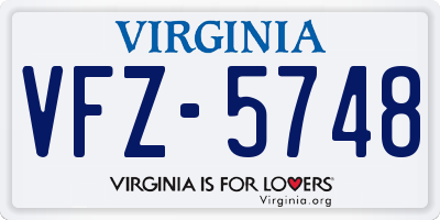 VA license plate VFZ5748