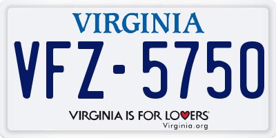 VA license plate VFZ5750