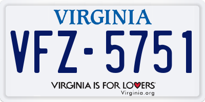 VA license plate VFZ5751