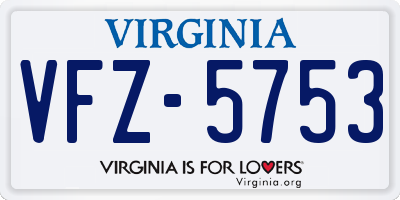 VA license plate VFZ5753