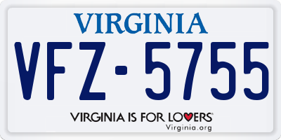 VA license plate VFZ5755