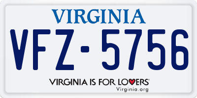 VA license plate VFZ5756