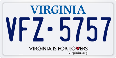 VA license plate VFZ5757
