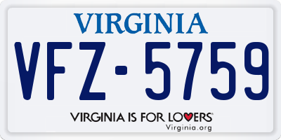 VA license plate VFZ5759