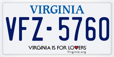 VA license plate VFZ5760
