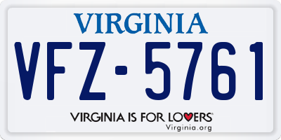 VA license plate VFZ5761
