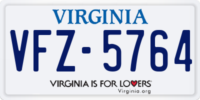 VA license plate VFZ5764