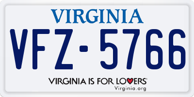 VA license plate VFZ5766