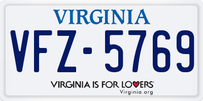 VA license plate VFZ5769