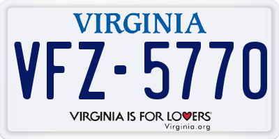 VA license plate VFZ5770
