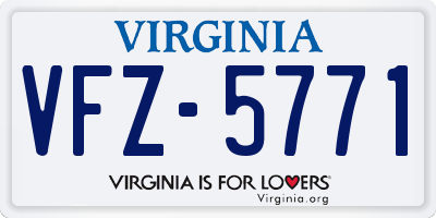 VA license plate VFZ5771