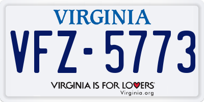 VA license plate VFZ5773