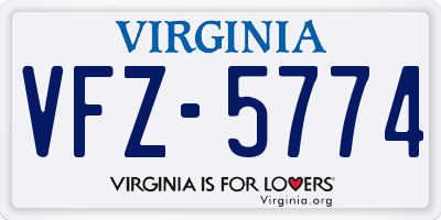 VA license plate VFZ5774