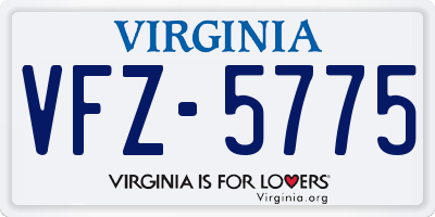 VA license plate VFZ5775