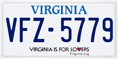 VA license plate VFZ5779