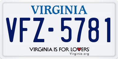 VA license plate VFZ5781
