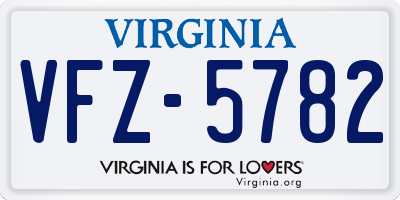 VA license plate VFZ5782
