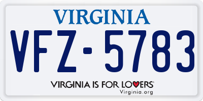 VA license plate VFZ5783