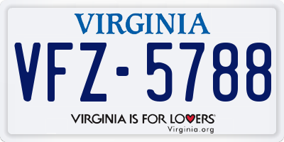 VA license plate VFZ5788