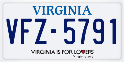 VA license plate VFZ5791