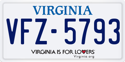 VA license plate VFZ5793