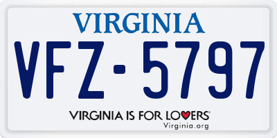 VA license plate VFZ5797