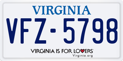 VA license plate VFZ5798