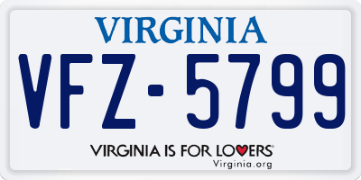 VA license plate VFZ5799