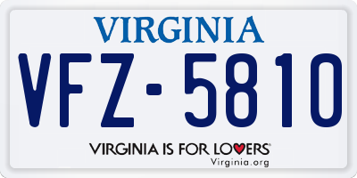 VA license plate VFZ5810
