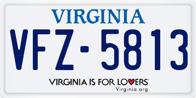 VA license plate VFZ5813