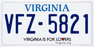 VA license plate VFZ5821