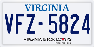 VA license plate VFZ5824