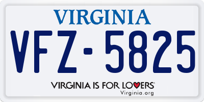 VA license plate VFZ5825