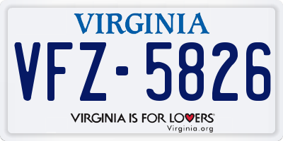 VA license plate VFZ5826