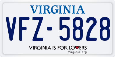 VA license plate VFZ5828