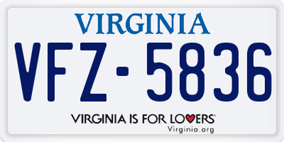 VA license plate VFZ5836
