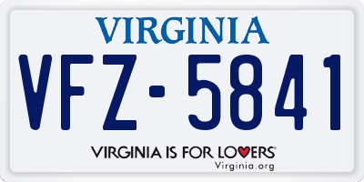 VA license plate VFZ5841