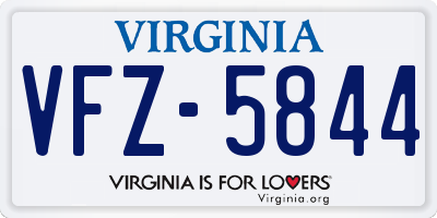 VA license plate VFZ5844