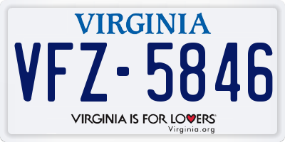 VA license plate VFZ5846