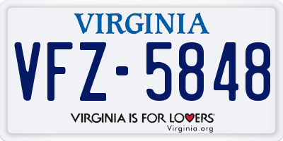 VA license plate VFZ5848