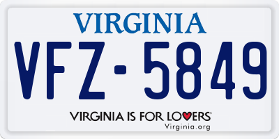 VA license plate VFZ5849