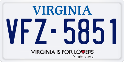 VA license plate VFZ5851