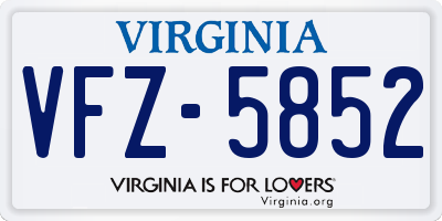 VA license plate VFZ5852