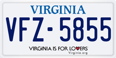 VA license plate VFZ5855