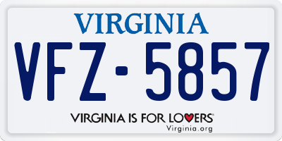 VA license plate VFZ5857
