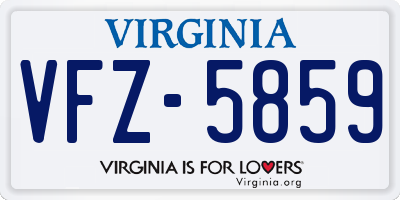 VA license plate VFZ5859